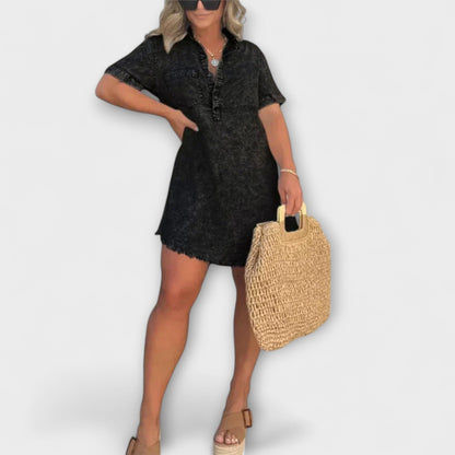Vera - Casual Denim Shirt Dress