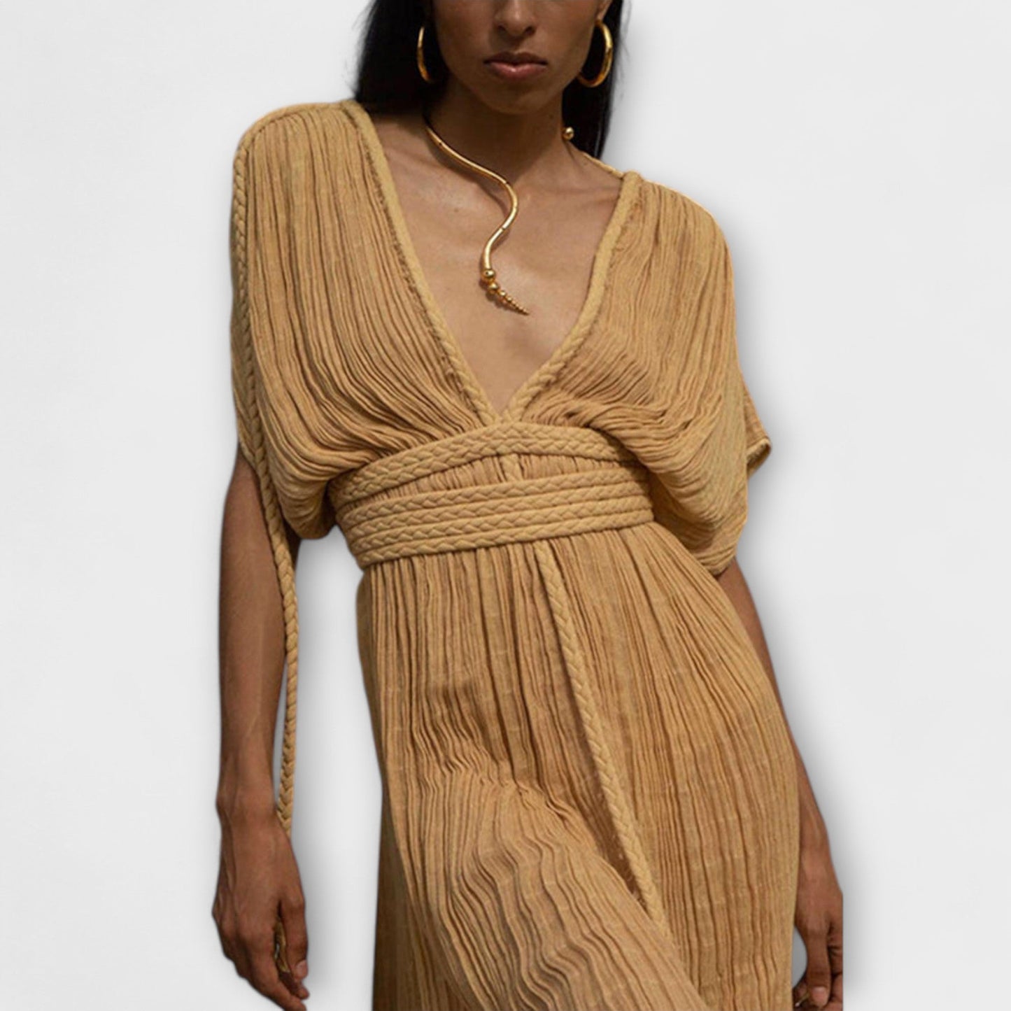 Greek-Style Maxi Kimono Dress