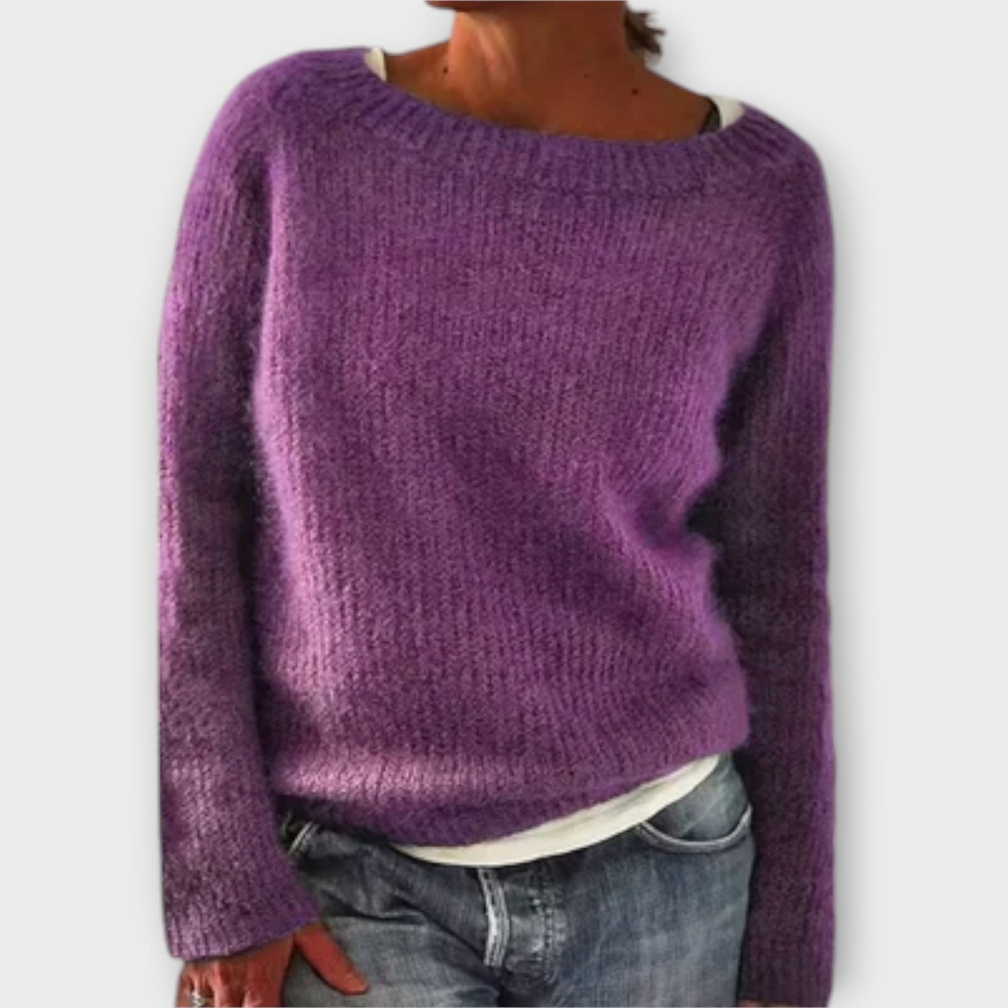 Regine – Solid Color Knit Pullover