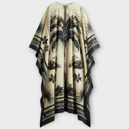 Melissa - Extra-Large Flamingo Print Maxi Kaftan Dress