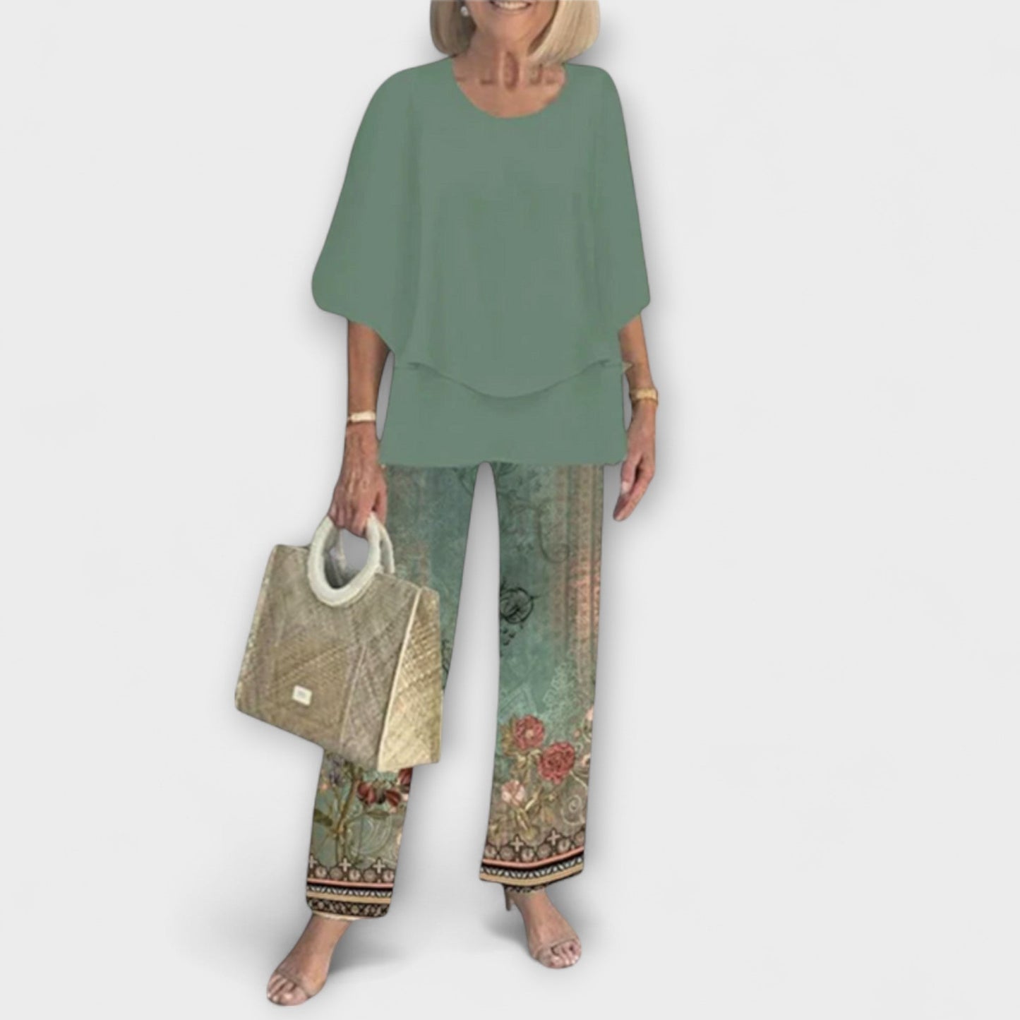 Rosamund - Contemporary Set with Cozy Blouse and Pants