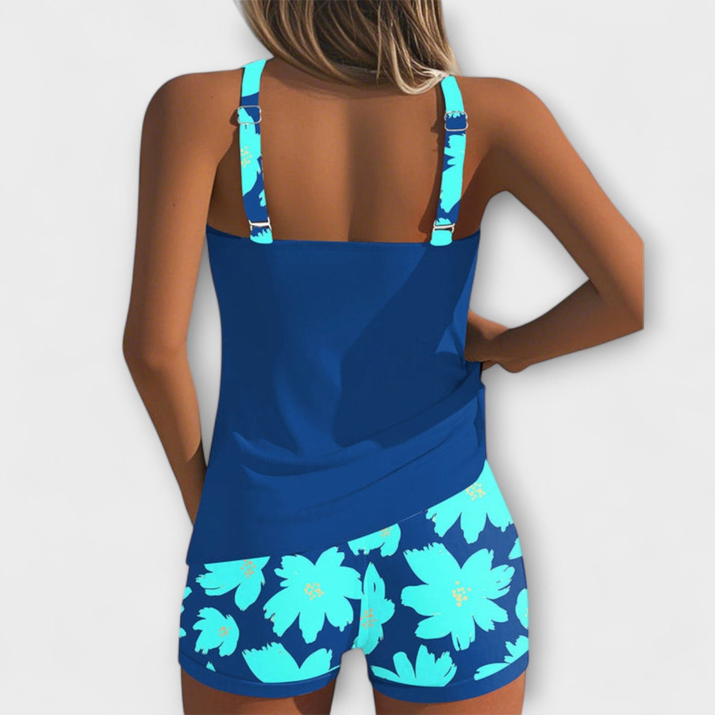 Judith - Printed Sleeveless Tankini with U-Neckline