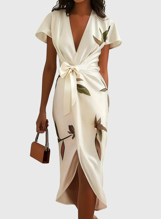Elegant White Satin Dress