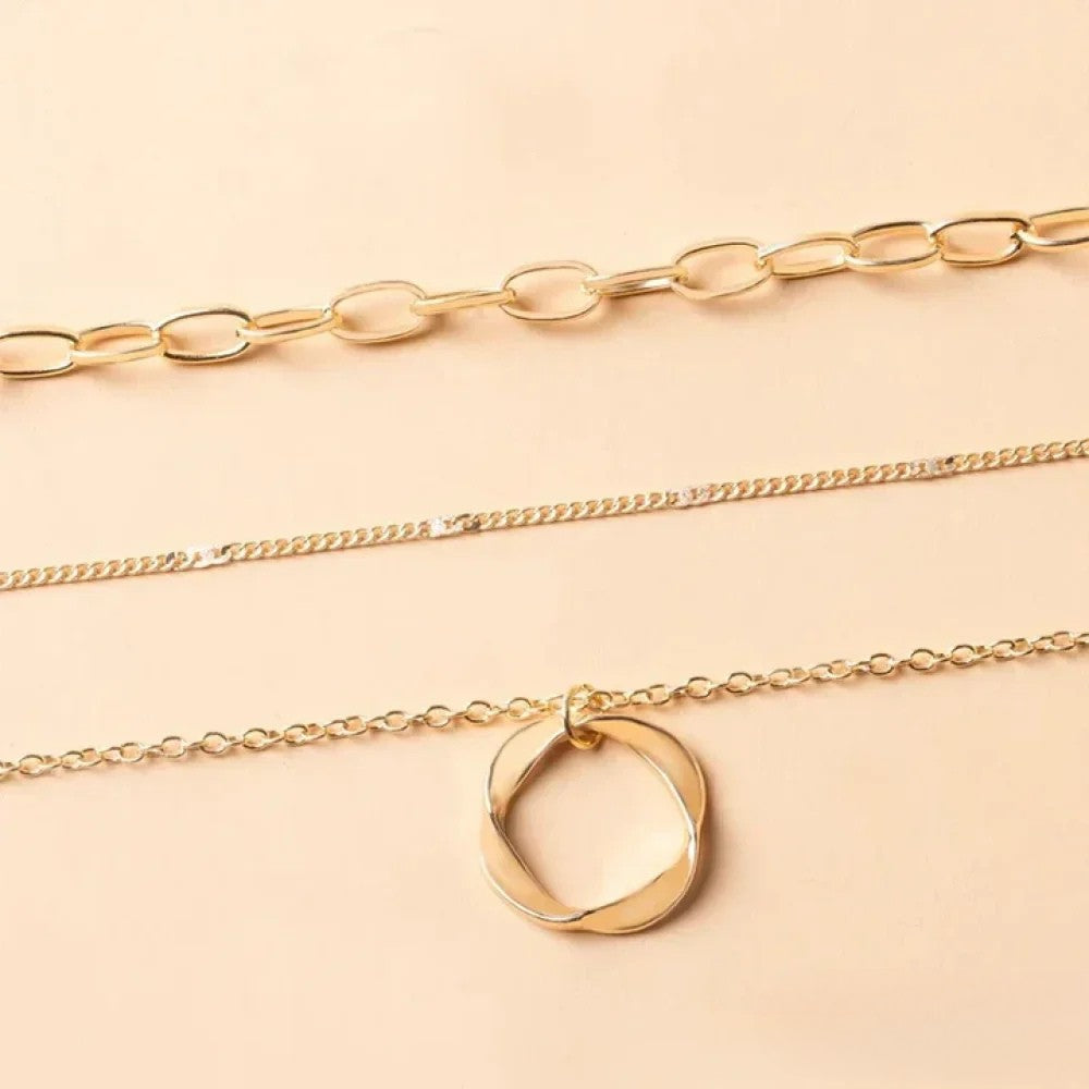 Vintage Gold Layered Necklace
