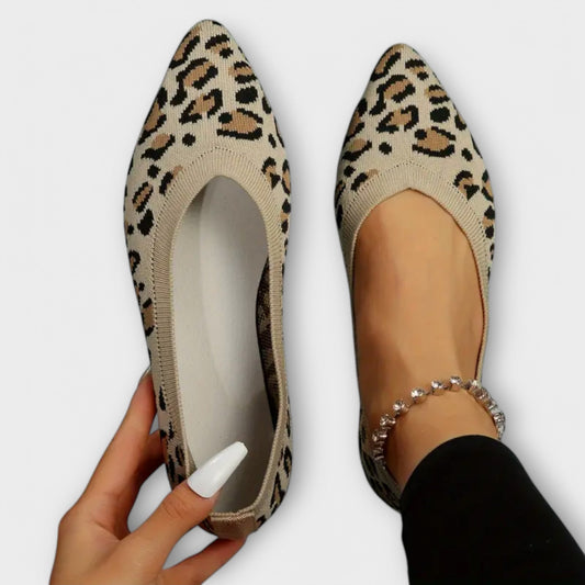 Leopard Print Pointed-Toe Flats
