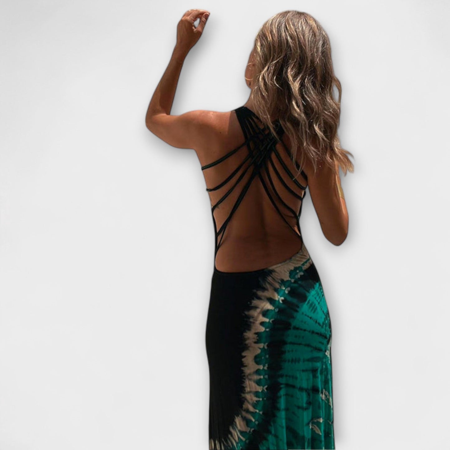 Livia - Maxi Dress with Starry Sky Tie-Dye Design