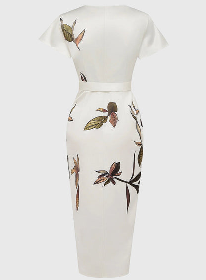 Elegant White Satin Dress