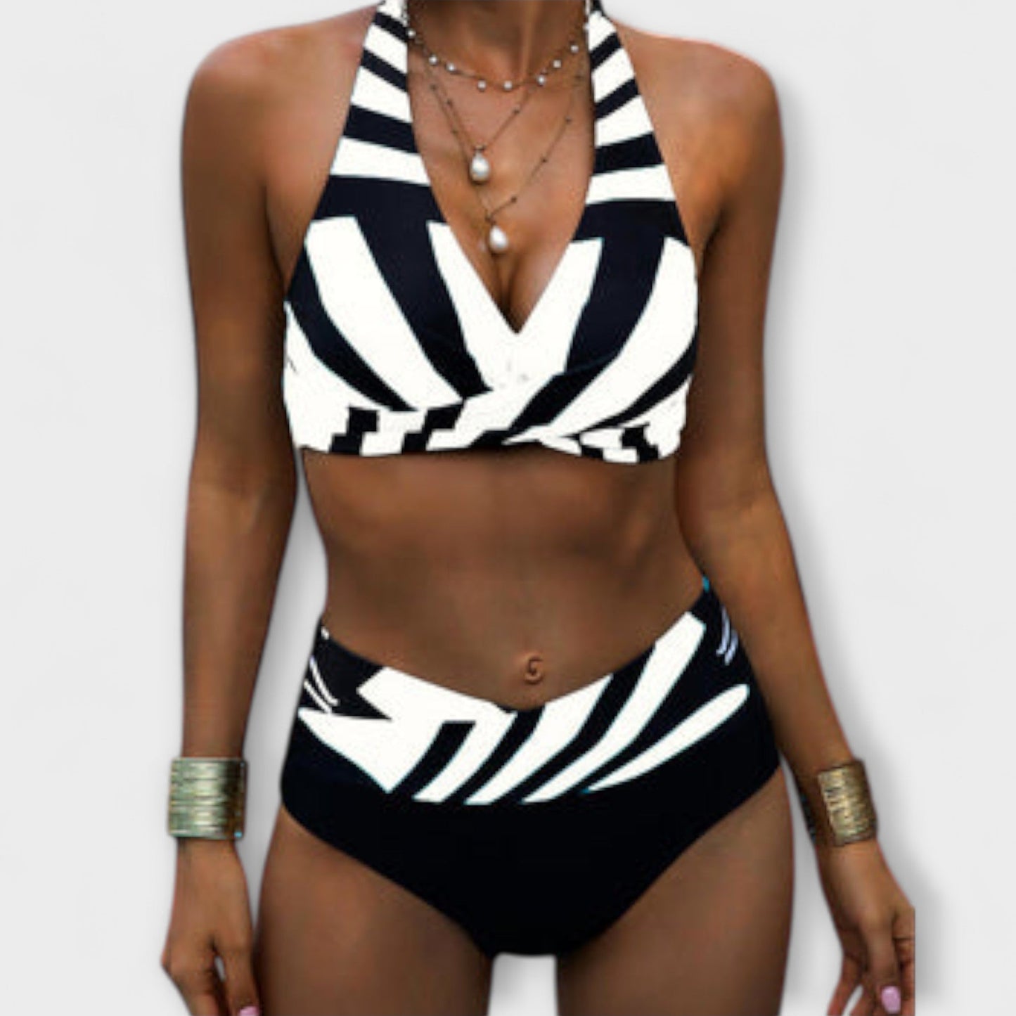 Annette - Striped Two-Piece Bathing Suit