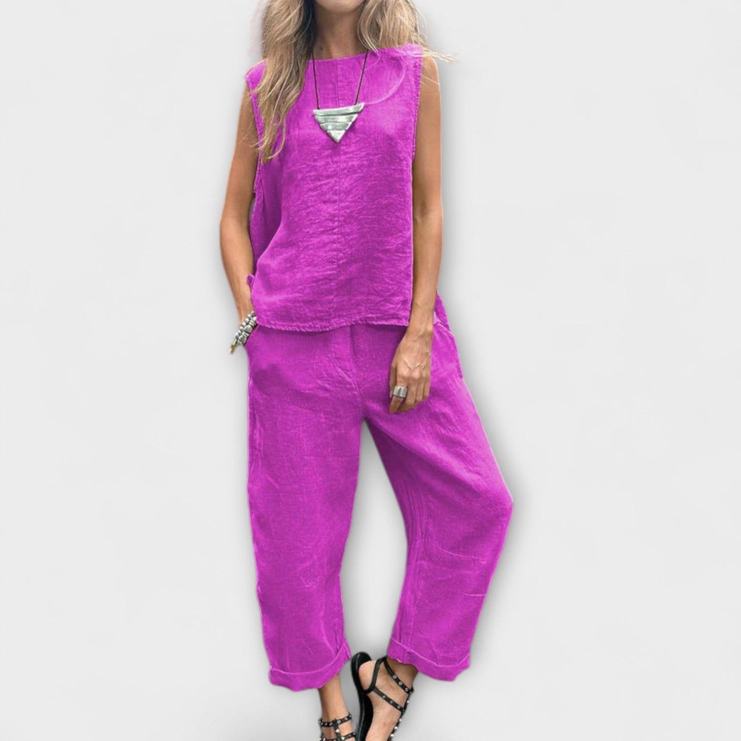 Jennifer - Casual Cotton-Linen Set