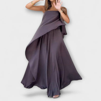 Ruby - Stylish Sleeveless Bandeau Top and Skirt Set