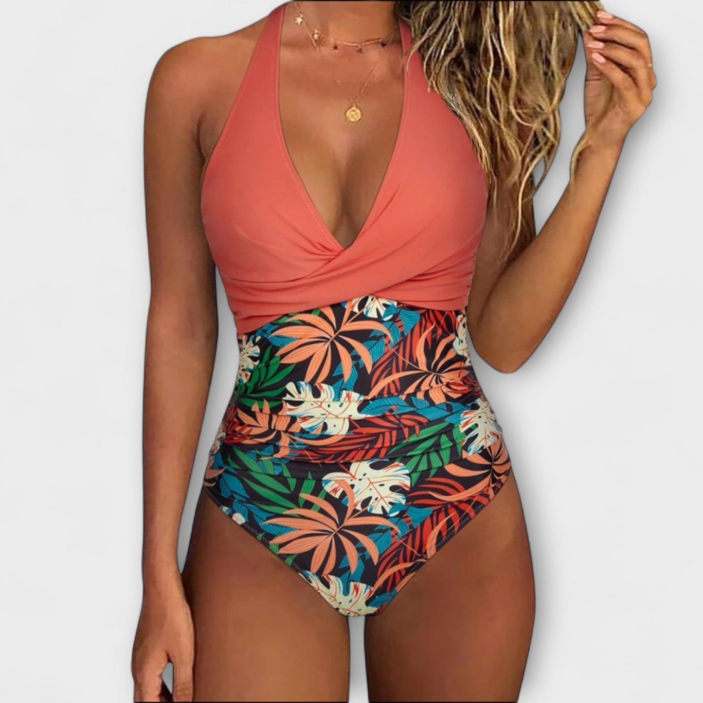 Florence - Stylish V-Neck Women's Swimsuit