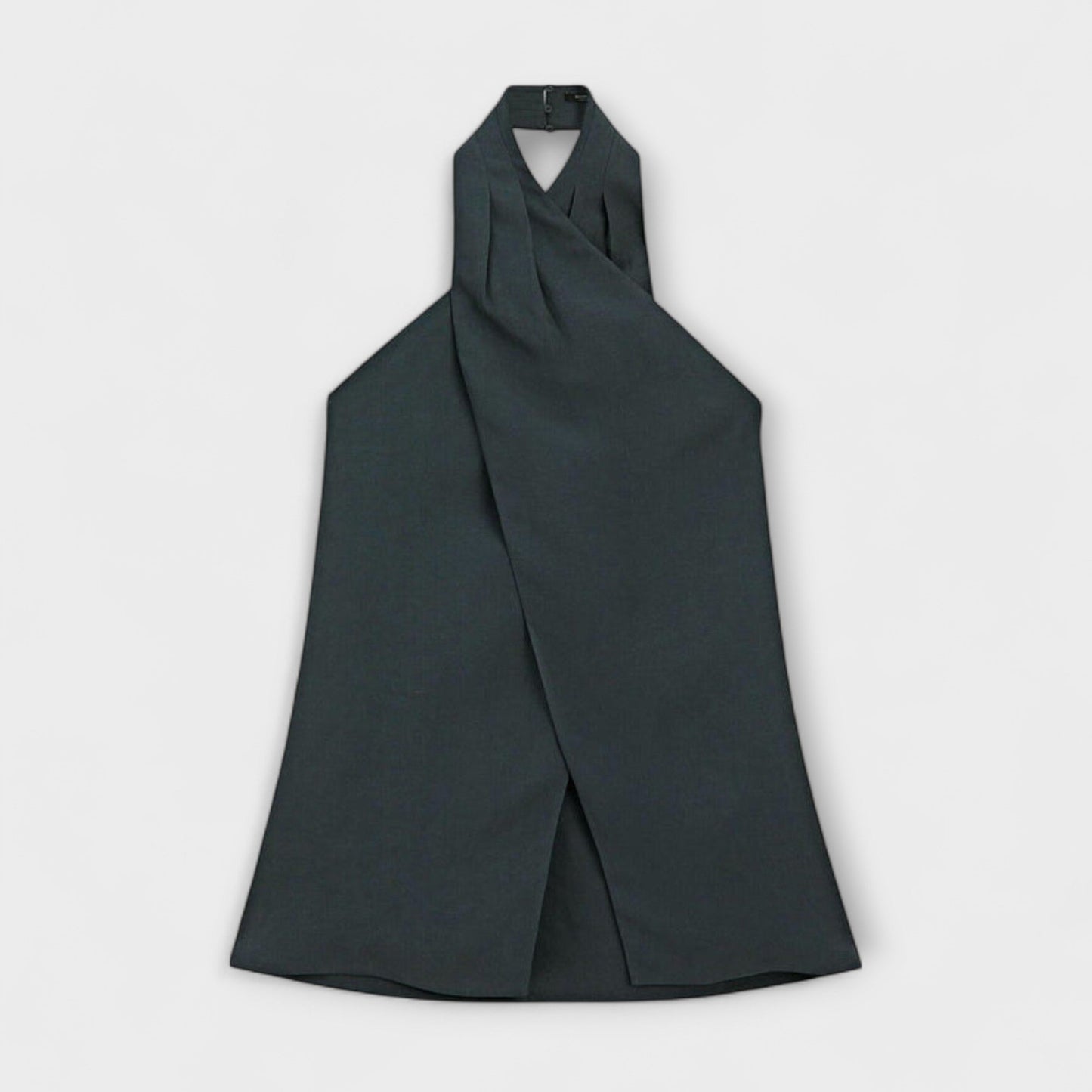 Leah - Blue Halter Neck Top with Back Cutout Design