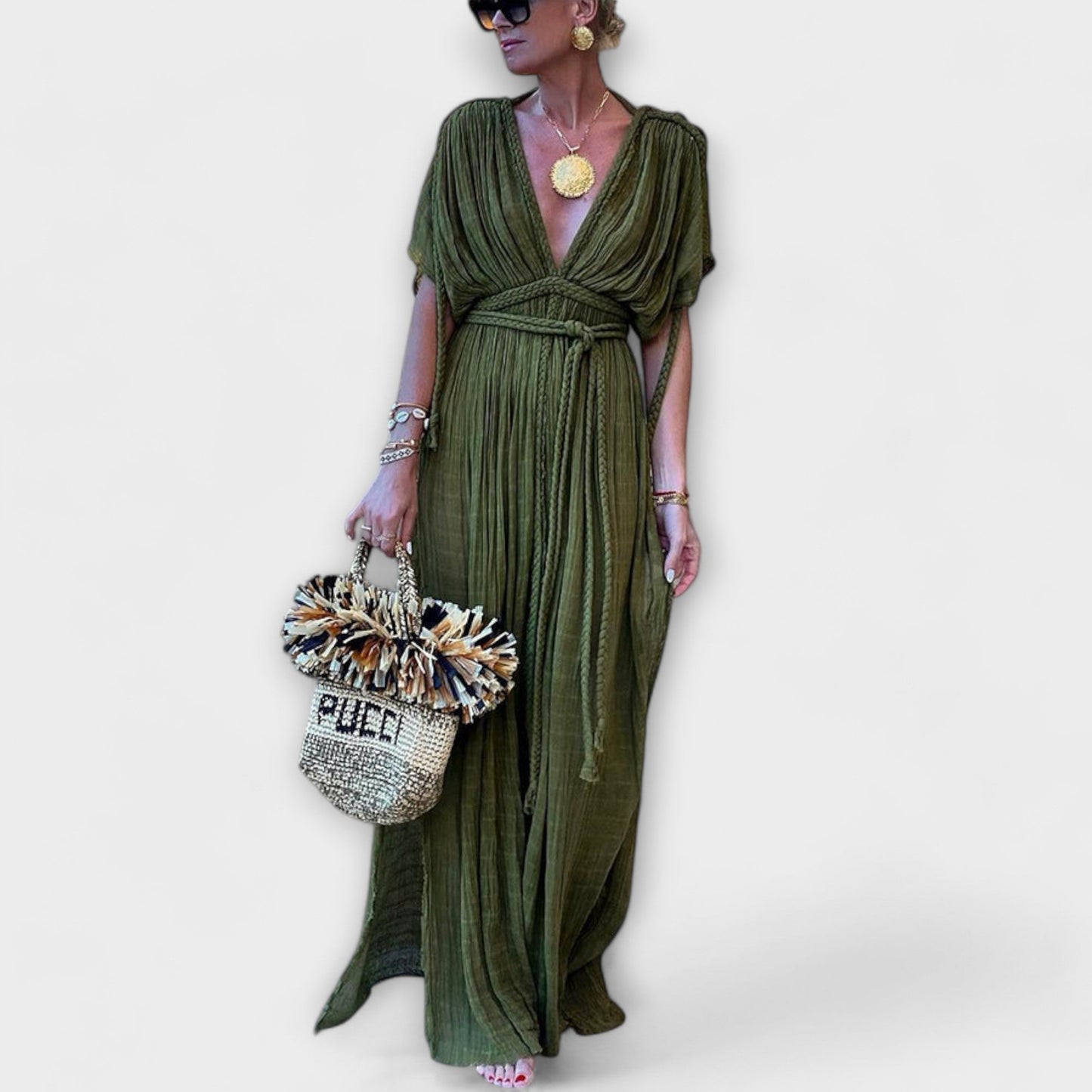 Greek-Style Maxi Kimono Dress