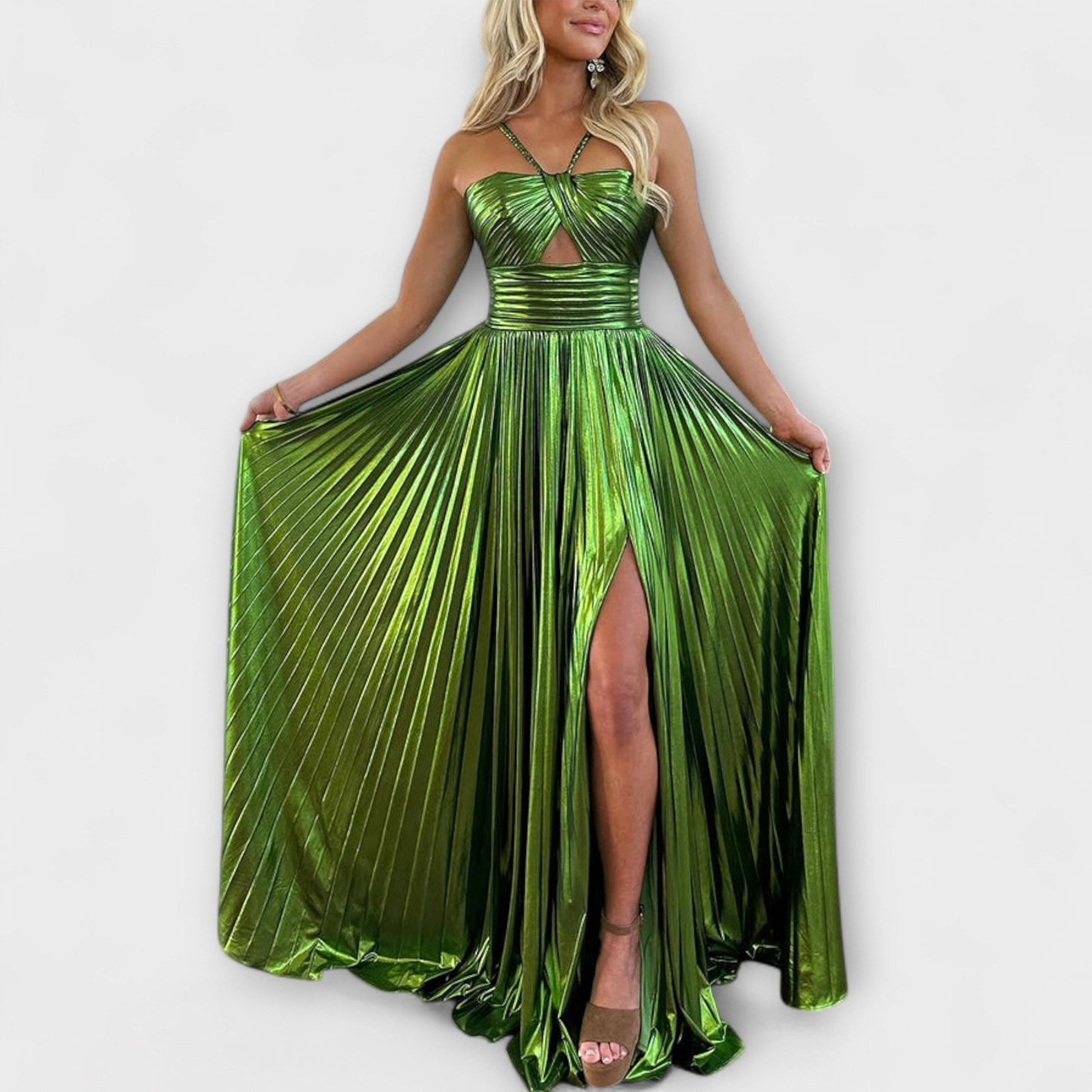 Metallic Fabric Maxi Dress