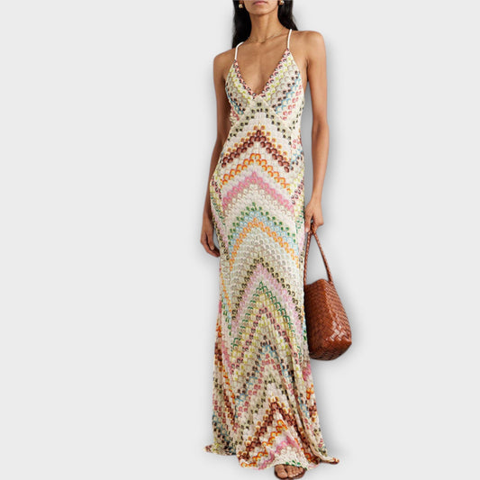 Remi - Colorful Herringbone Maxi Dress by Missoni