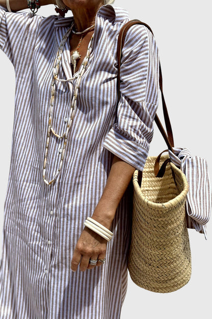 Elegant Shirt Dresses with Stripes