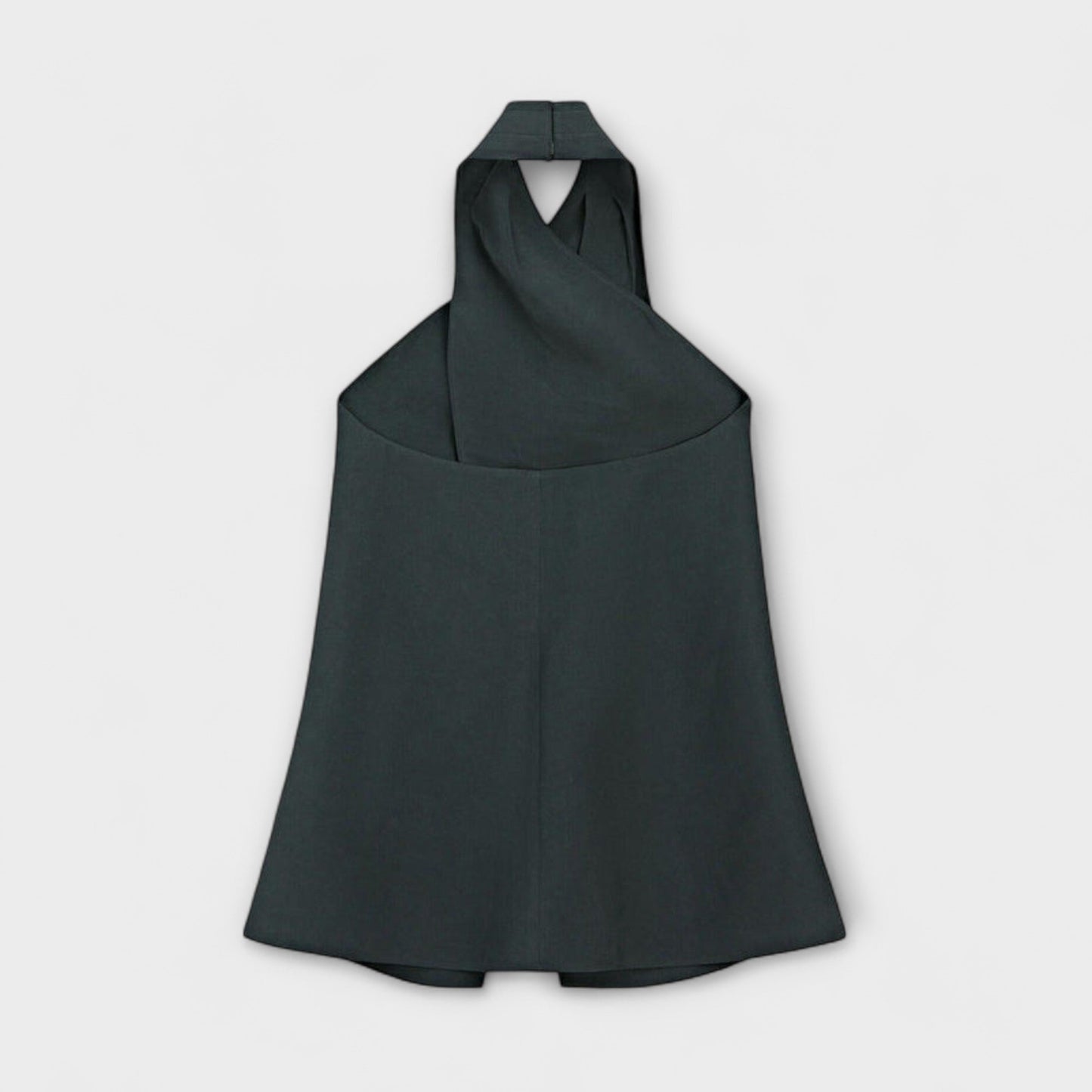 Leah - Blue Halter Neck Top with Back Cutout Design