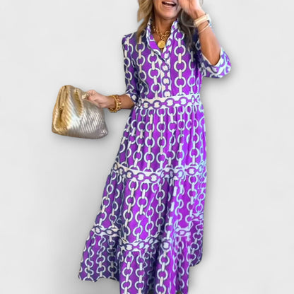 Juliette - Midi Dress with Chain Print
