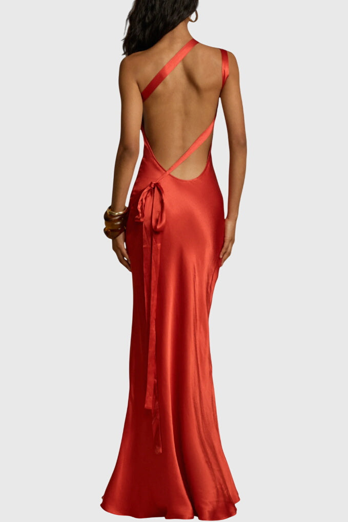 Maxi Dresses with Diagonal Straps and Open Back