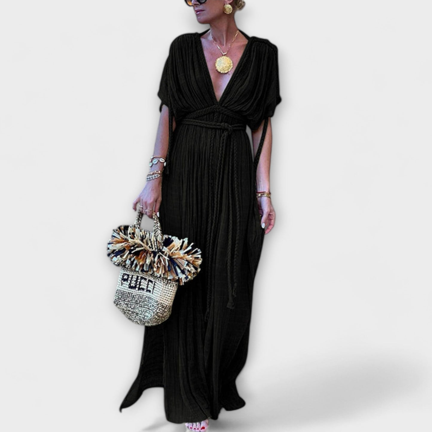 Greek-Style Maxi Kimono Dress