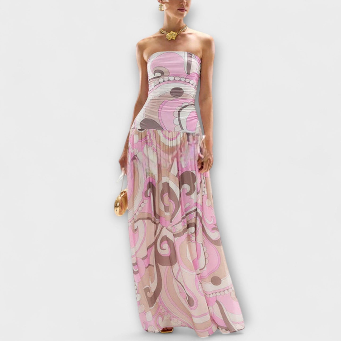 Tatum - Gorgeous Pastel Off-Shoulder Maxi Dress
