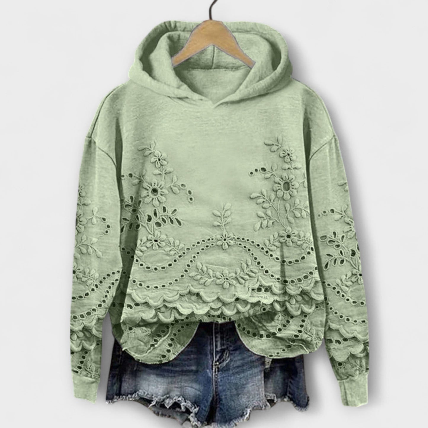 Grace - Vintage Floral Print Hoodie