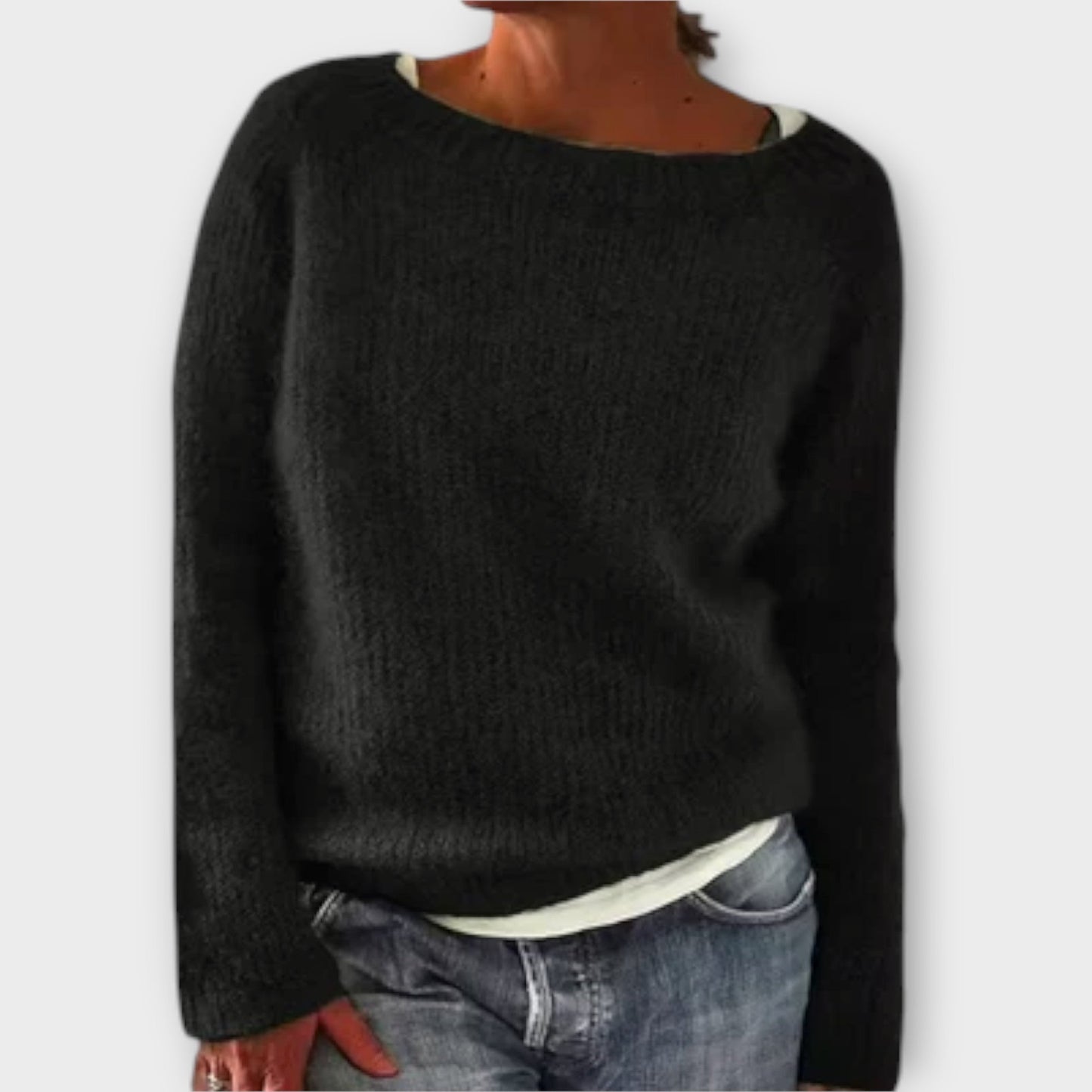 Regine – Solid Color Knit Pullover