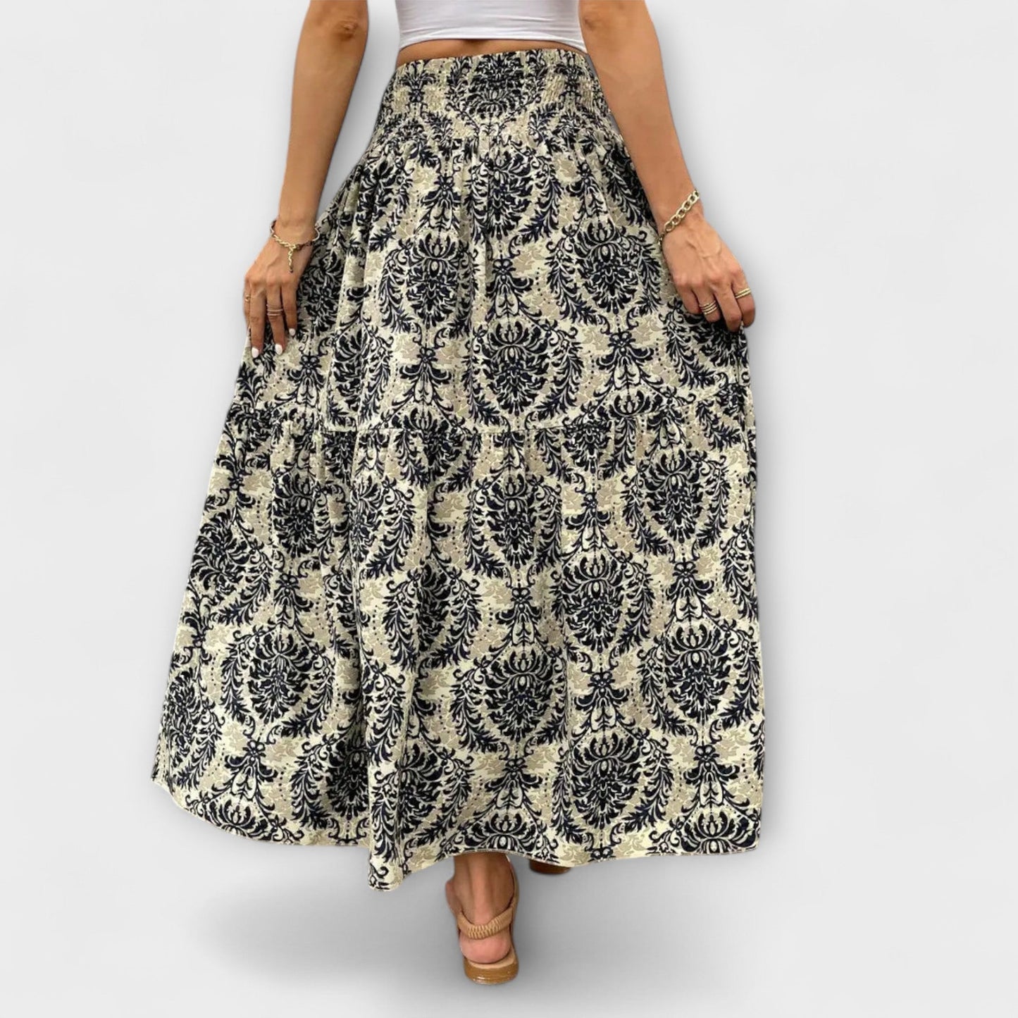 Patterned Flowy Skirt