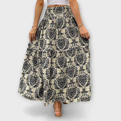 Patterned Flowy Skirt