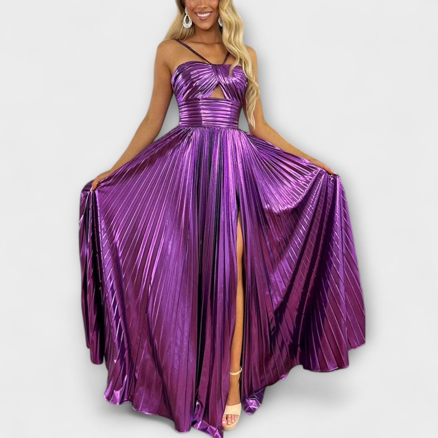 Metallic Fabric Maxi Dress