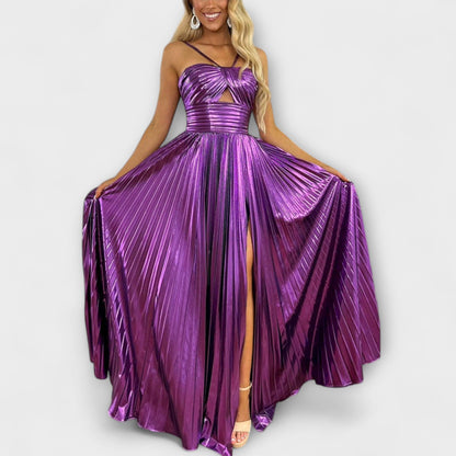 Metallic Fabric Maxi Dress
