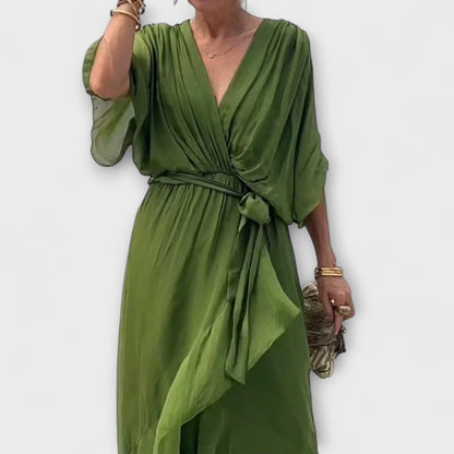 Amoura - V-Neck Chiffon Dress