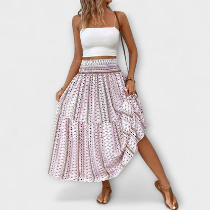Patterned Flowy Skirt