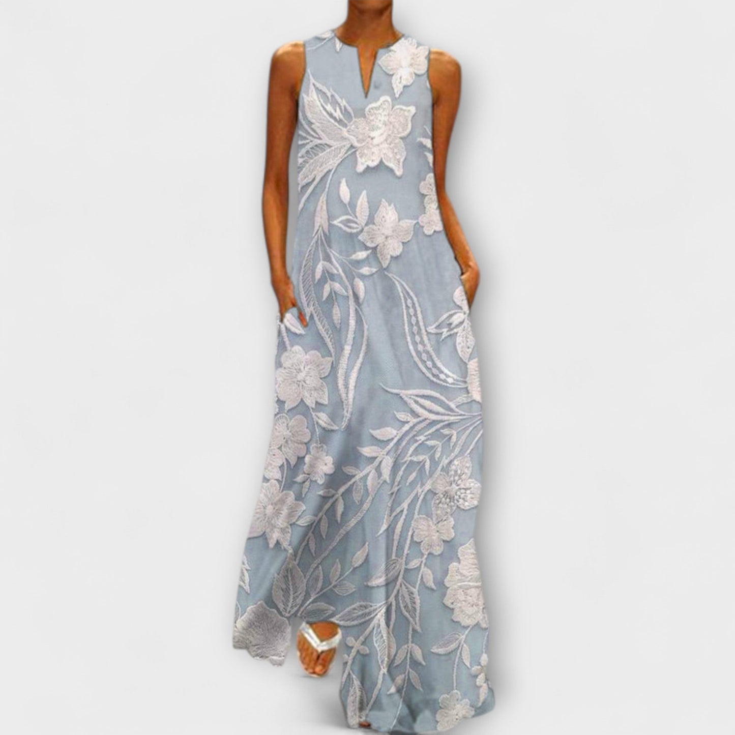 Camila – Printed Botanical Maxi Dress