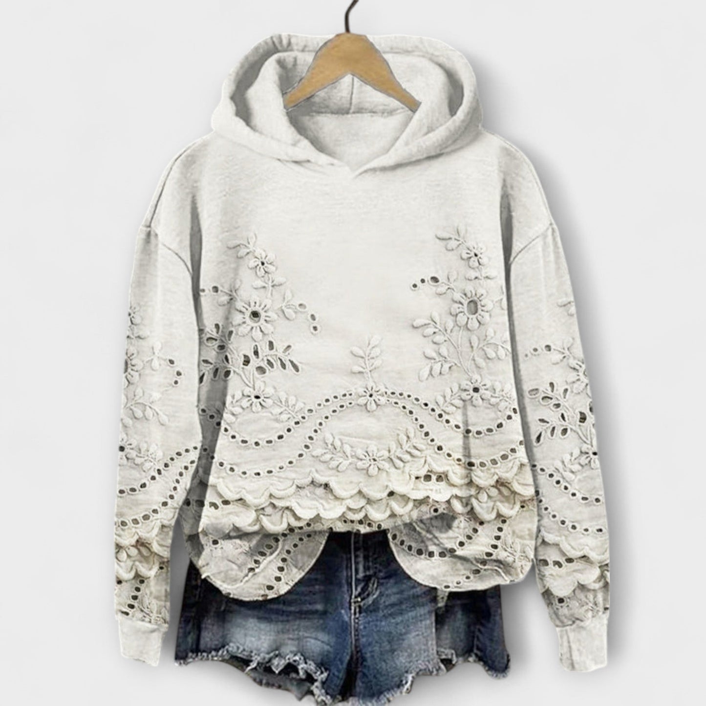 Grace - Vintage Floral Print Hoodie
