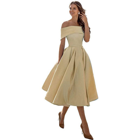 Romy - Stylish Off-the-Shoulder Draped Maxi Dress