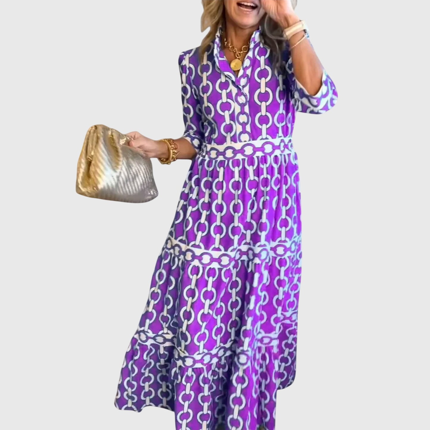 Midi Dresses with Chain Print