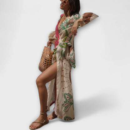 Tracey - Tie Waist Maxi Tunic Dress