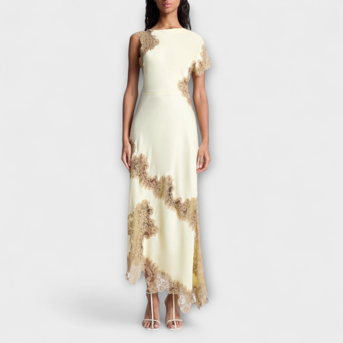 Margaret - Maxi Dress with Satin and Lace Details