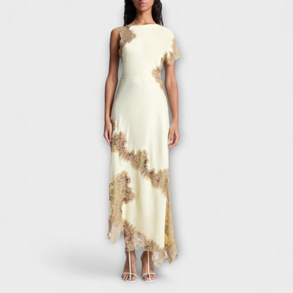 Margaret - Maxi Dress with Satin and Lace Details