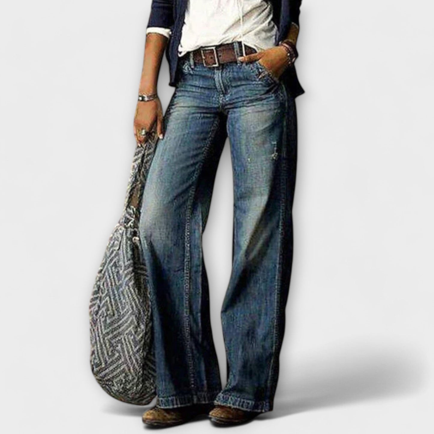 Cess - Wide Leg Denim Pants