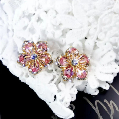 Colorful Zirconia Sterling Silver Earrings