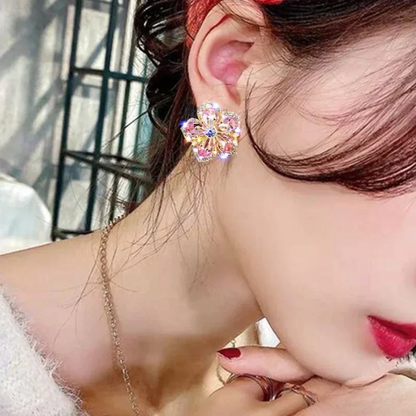 Colorful Zirconia Sterling Silver Earrings
