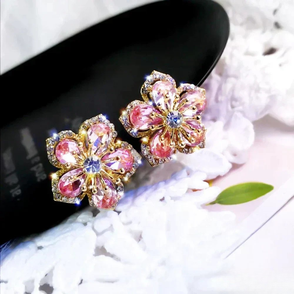 Colorful Zirconia Sterling Silver Earrings