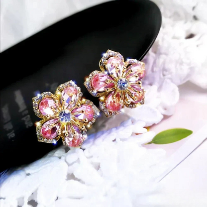 Colorful Zirconia Sterling Silver Earrings