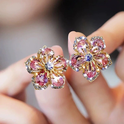 Colorful Zirconia Sterling Silver Earrings