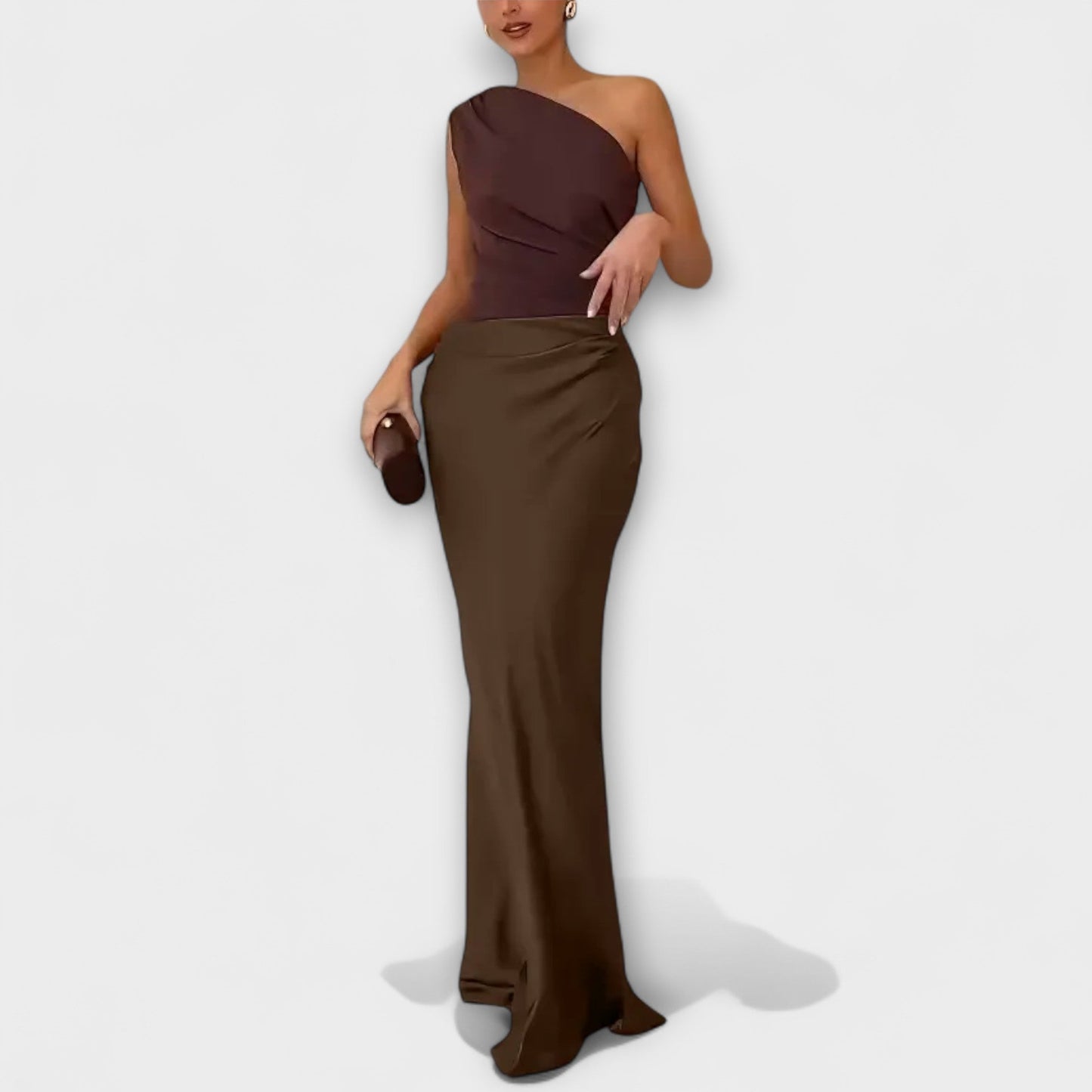 Chic One-Shoulder Pleated Maxi Dress