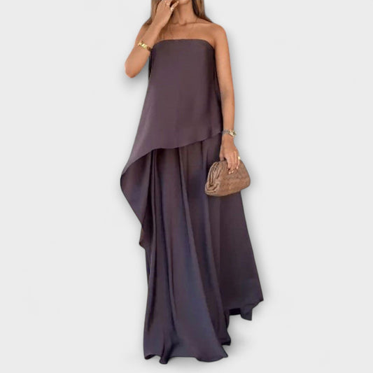 Ruby - Stylish Sleeveless Bandeau Top and Skirt Set