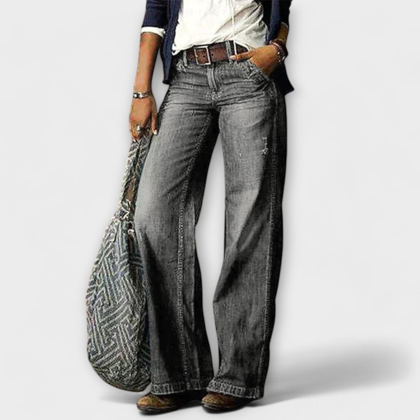 Cess - Wide Leg Denim Pants