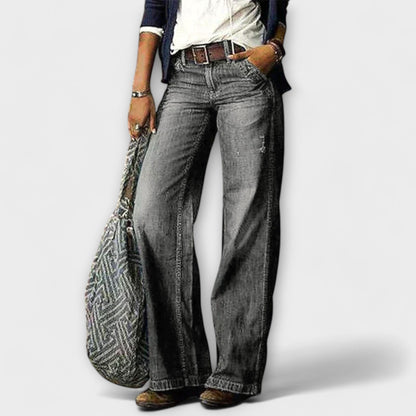 Cess - Wide Leg Denim Pants
